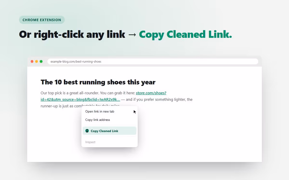 The URL Valet Chrome extension popup