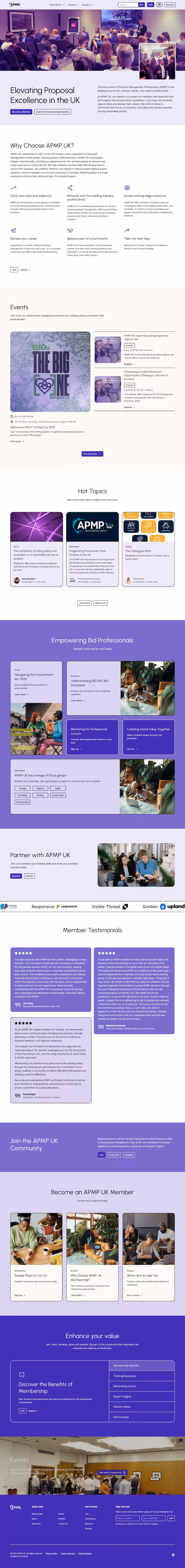 Full-page capture of the APMP UK website