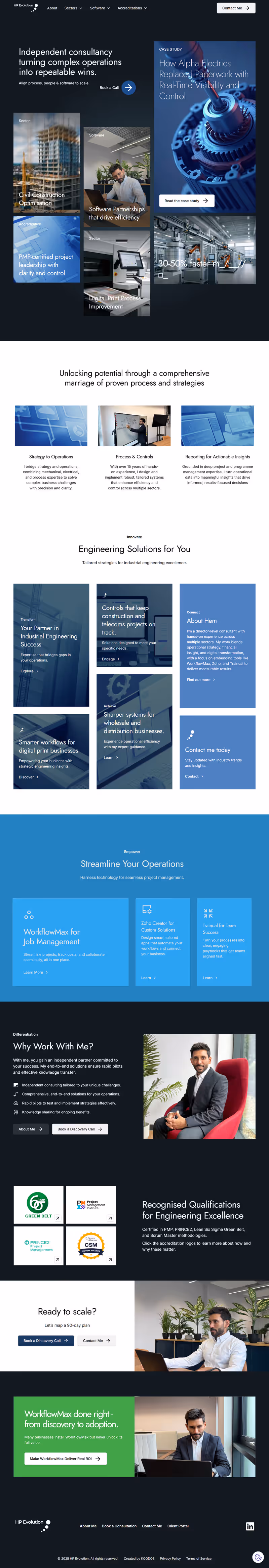 Full-page capture of the HP Evolution website